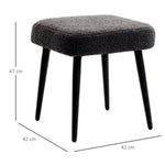 Footstool Square, Living Room & Bedroom, Dark Grey Cashmere Effect