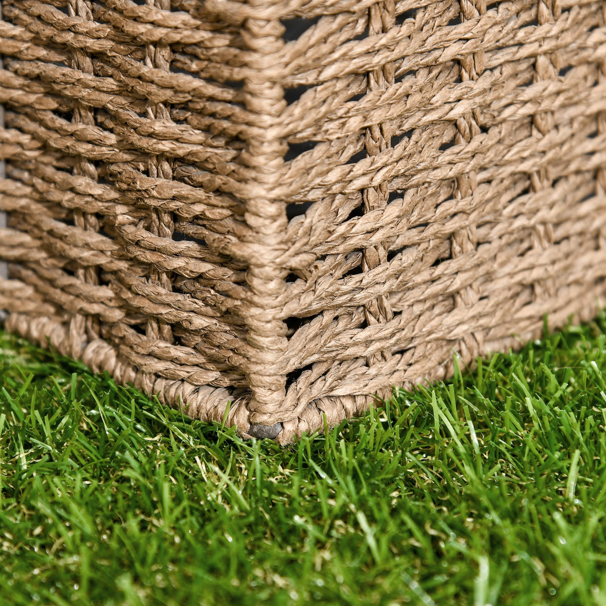 Artificial Grass Tiles, 10 Pieces 30x30cm 25mm Durable Easy Care, Dark Green Plastic