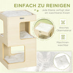 Cat Barrel, 2 Levels with Toys, Natural + Light Grey
