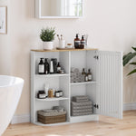 Corner Cabinet with Mesh Doors and Adjustable Shelves, White and Oak