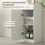 Tall Bathroom Cabinet, Drawer Door Adjustable Shelves, White