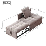 Upholstered Sofa Bed 3-in-1 Multifunctional Adjustable Daybed, Linen Fabric