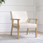 Lounge Chair with Armrests, Dining Relaxing Upholstered, Cream White