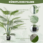 Artificial Palm Tree, 16 UV-Resistant Plastic Leaves with Pot, Green