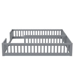 Children's Panel Bed 90x200 cm with Railing, Grey Pine Wood