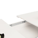 Dining Table, Telescopic Extendable with Storage Levels, White