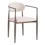 Dining & Makeup Chair Set of 2, Modern Ergonomic Adjustable Legs - Linen Fabric