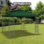 Pavilion Roof Replacement 3x3m Water-Repellent Charcoal Grey Polyester