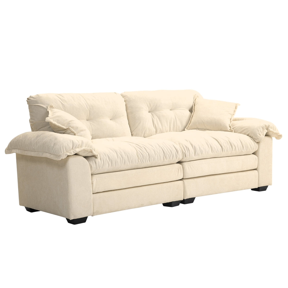 Two-Seater Sofa Deep 213cm Double Layer Cushions - Chenille