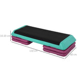 Aerobic Step Board, Adjustable Height, Fitness, PVC PP, Black Green Purple