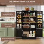 Kitchen Cabinet 4-Door Storage 120x60x40cm LED Sensor Light Black