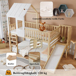 Children's Bed with Roof Design & 2 Drawers - 90x200cm, Wood & MDF