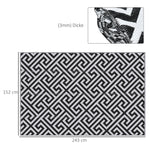 Outdoor Carpet, Double-Sided Water-Repellent, Plastic Black White