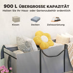 Garden Cushion Storage Bag, Waterproof UV-Resistant 600D Oxford Light Gray