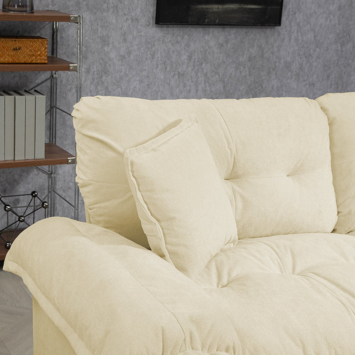 Two-Seater Sofa Deep 213cm Double Layer Cushions - Chenille