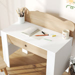 AIYAPLAY children's desk set with table top and drawer, bear shape, natural wood