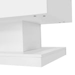 High-gloss Lift-up Tea Table, LED Coffee Table, 100x50x45 cm with Storage, White