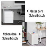 Mobile Filing Cabinet 3 Drawers Office Steel White 39x48x59cm