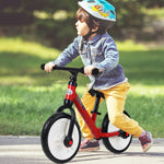 Children's Balance Bike, 2-in-1 with Training Wheels and Pedals, Red