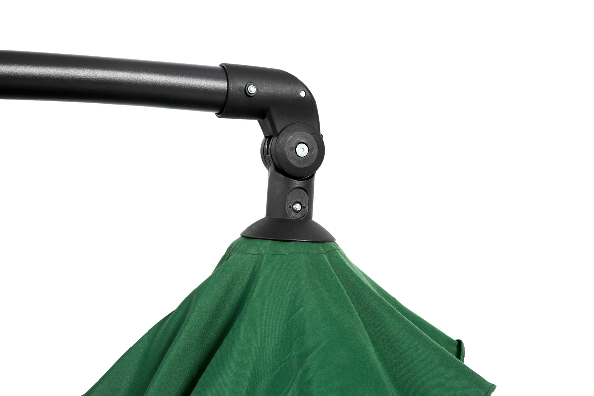 14.8 Ft Double Sided Outdoor Umbrella, Rectangular Large with Crank, Dark Green