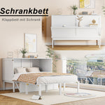 Wall Bed, 140x200 cm, Slatted Frame, White