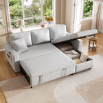 Sleeper Sofa L-Shaped Chaise Longue Reversible Storage with Pocket