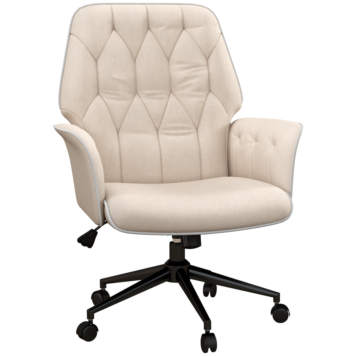 Office Chair, Rocking Function, Adjustable, 120 kg, Beige