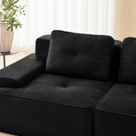 Cloud Modular Sofa U-shaped Ottoman Deep Seat - Corduroy Black