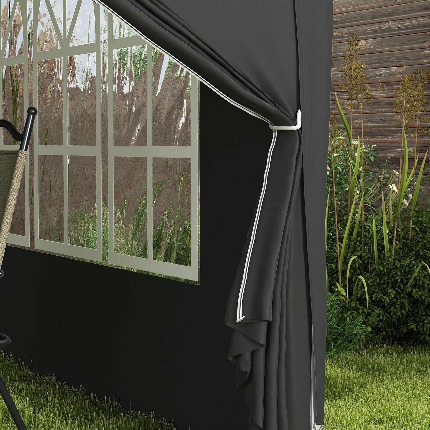 Gazebo 3x3m, Water-Repellent Pop-Up Folding, Black