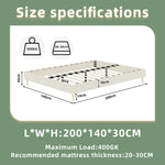 Modern Minimalist Bed Frame 140x200cm with Mattress, Beige Velvet