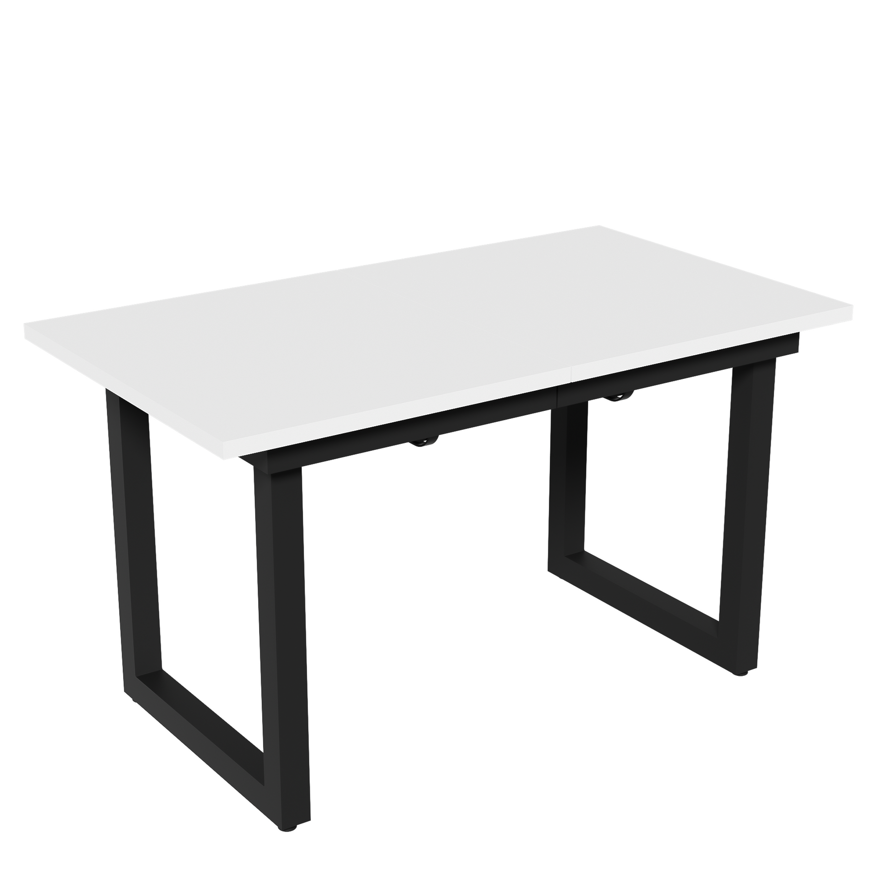 Extendable Dining Table 140/180cm Rectangular Industrial Style MDF White/Black