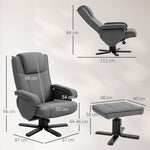 Recliner Chair, 360° Rotating, Adjustable Backrest, Reclining, Rocking, Velvet-Look, Dark Grey