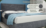 Modern Minimalist Upholstered Bed, 160x200 cm, High-Profile Storage with Gas Lift, Grey