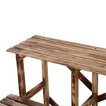 Plant Ladder Flower Shelf, 3 Steps, 80 x 80 x 78cm, Fir Wood