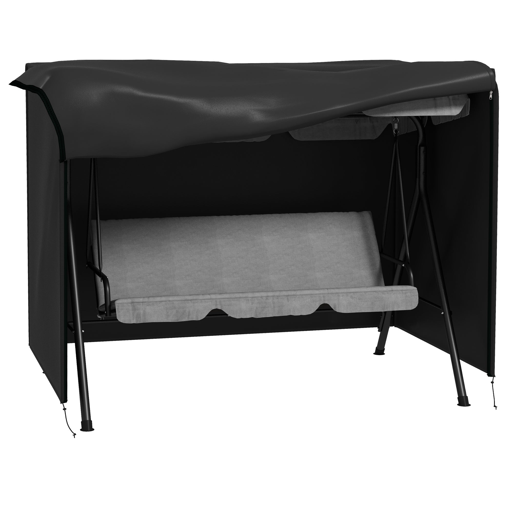 3-Seater Swing Cover, Water-Repellent UV-Resistant 600D Oxford Fabric, Black