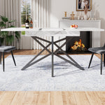 Dining Table Set Extendable 120/160cm 4 Chairs Diagonal Velvet - Dark Grey