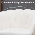 Armchair, Upholstered Shell-Shaped Recliner, Fleece, White