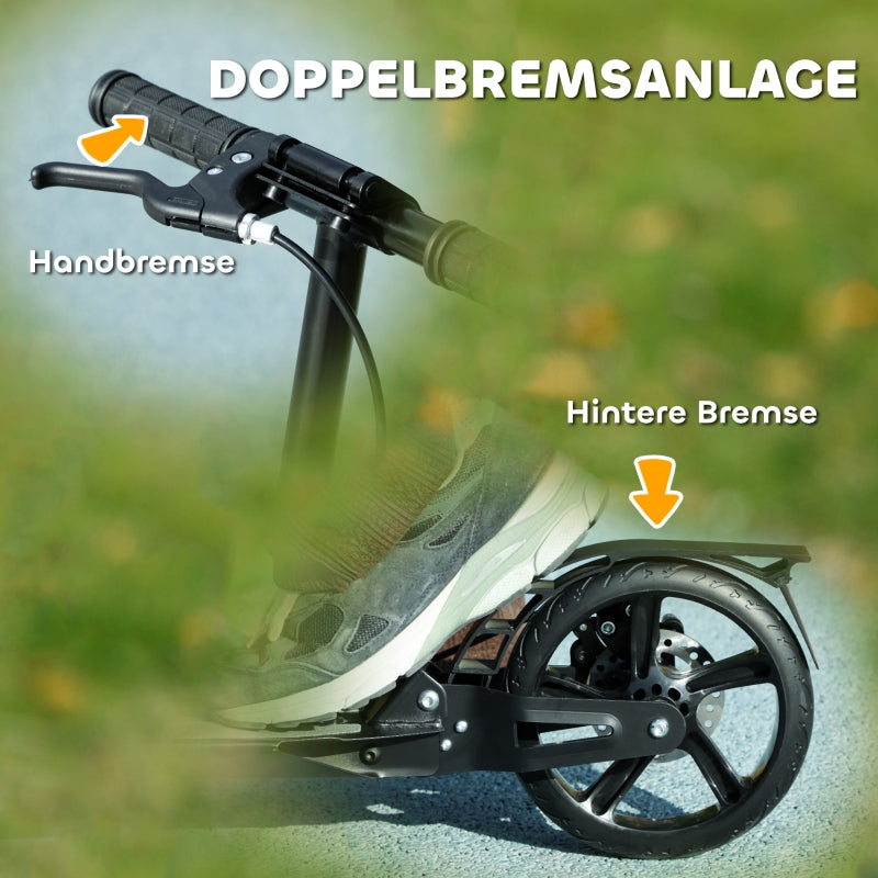 Children's Scooter with Adjustable Handlebars and Foldable Frame, Black