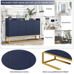 Sideboard, Modern Minimalist 4-Door Handleless Buffet, Navy Blue