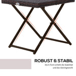 Garden Table Side Table, Foldable 40x40x40 cm, Polyrattan Metal Brown