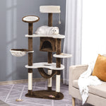 Scratching Post XXL Cat Tree 153cm Hammock Plush Brown