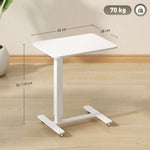 C-Shaped Sit-Stand Desk, Height-Adjustable with Wheels, White