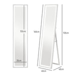 Full-Length Mirror, LED Light, Touch Control, White