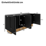 Modern Sideboard Cabinet with 4 Doors Ample Storage U-Shaped 160x75x38 cm