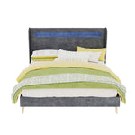 Modern Upholstered Bed 140x200cm with LED Headboard & Mattress, Grey