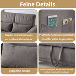 Two-Seater Sofa Bed with Adjustable Backrest and Pull-Out Design, Cotton-Linen Fabric
