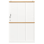 Tall Kitchen Cabinet Display Case with LED Lighting and Glass Doors, White and Black