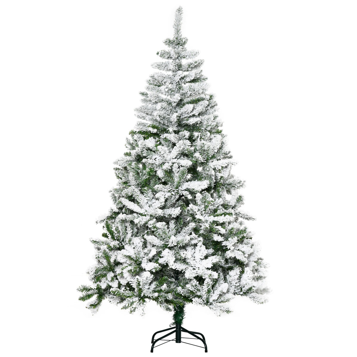 Artificial Christmas Tree - Snow Effect Hinged, Green/White