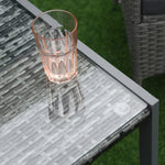Garden/Side Table Tempered Glass Polyrattan Aluminum