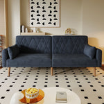 Sofa, Two-Seater Sofa Bed with Sleep Function, Velvet Fabric